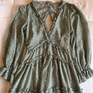 Green Open-Back Dress